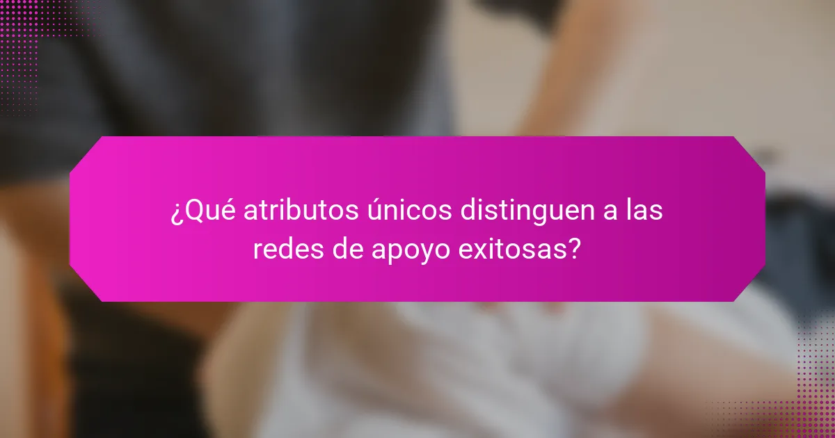 ¿Qué atributos únicos distinguen a las redes de apoyo exitosas?