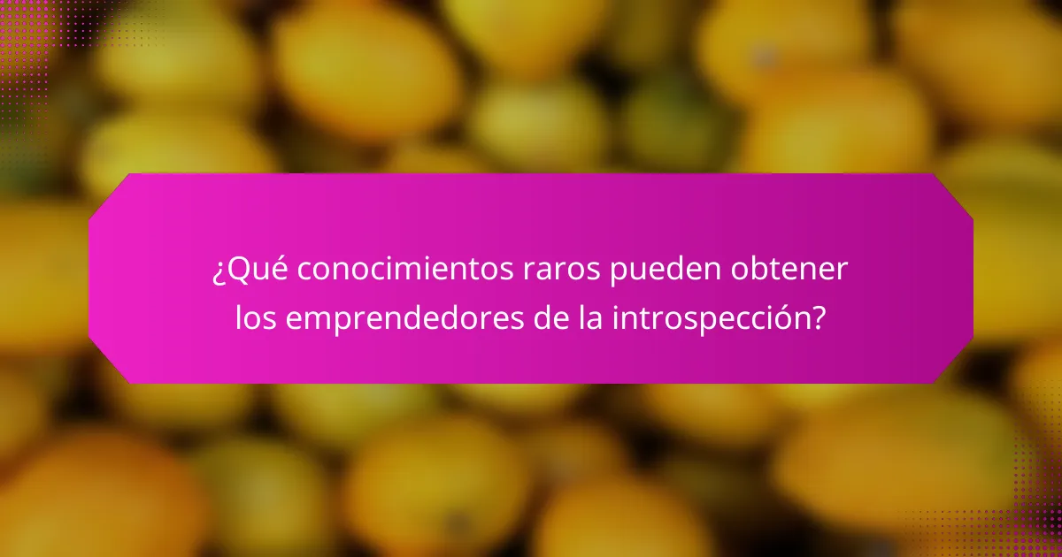 ¿Qué conocimientos raros pueden obtener los emprendedores de la introspección?