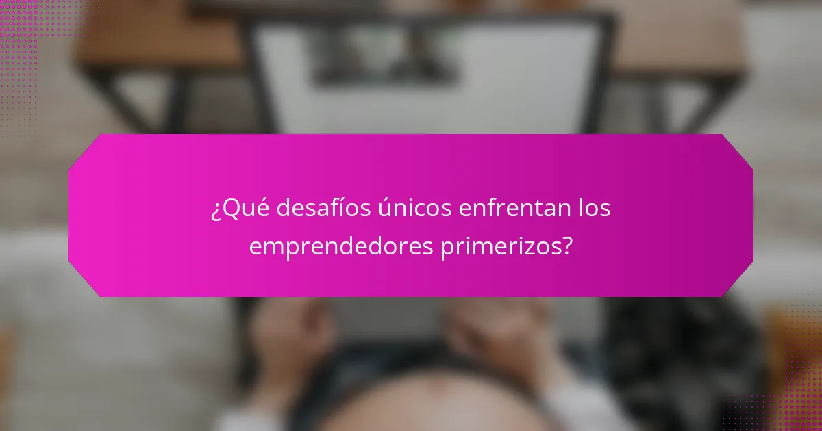 ¿Qué desafíos únicos enfrentan los emprendedores primerizos?