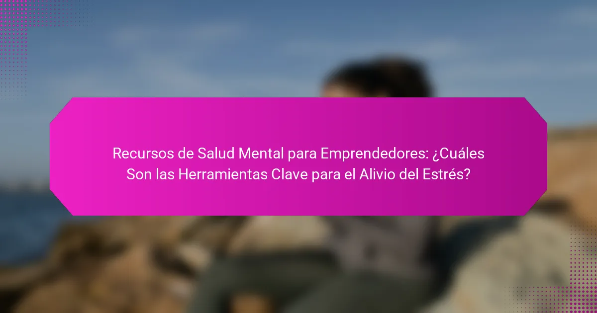 Recursos de Salud Mental para Emprendedores: ¿Cuáles Son las Herramientas Clave para el Alivio del Estrés?